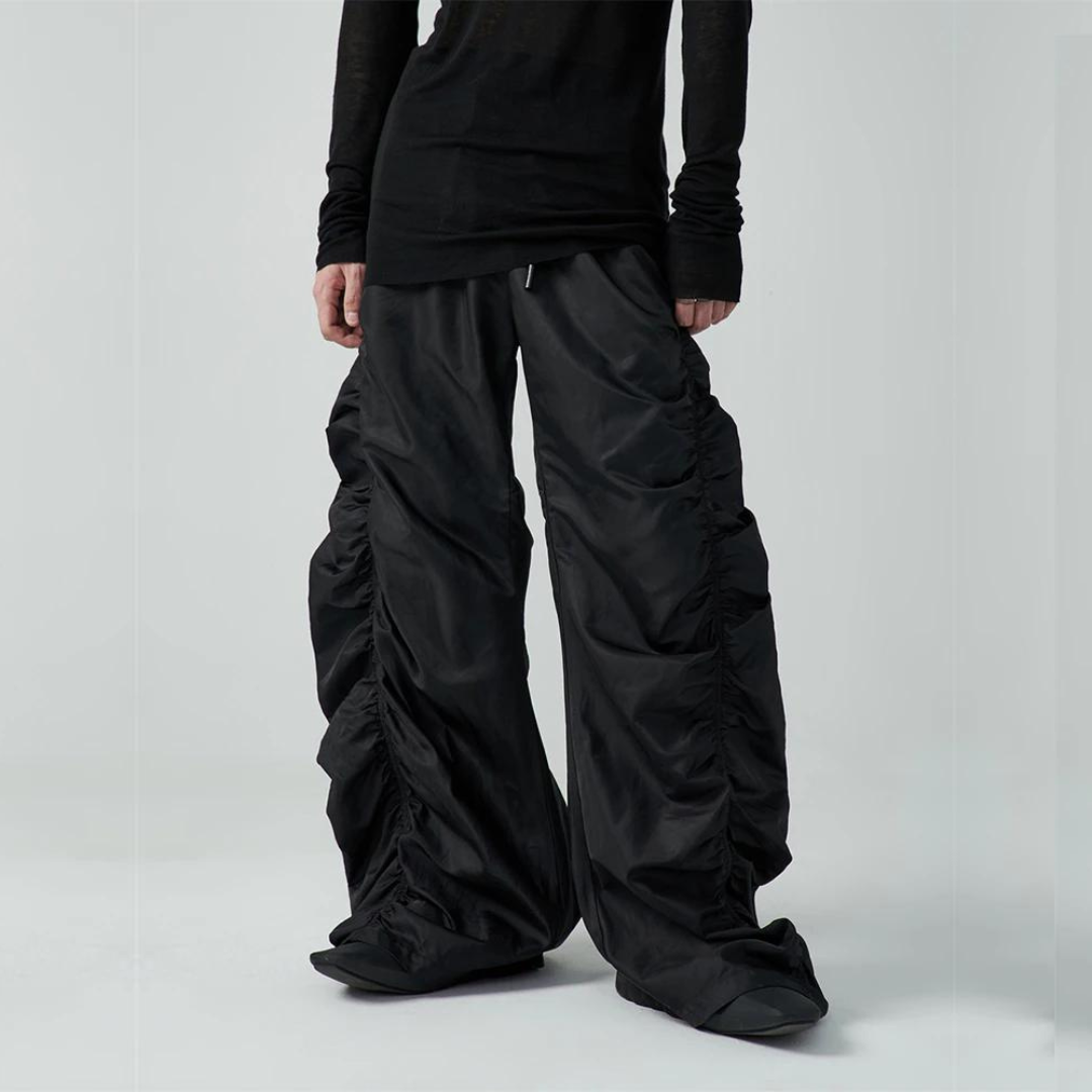 pleated volume design pants – Inked.