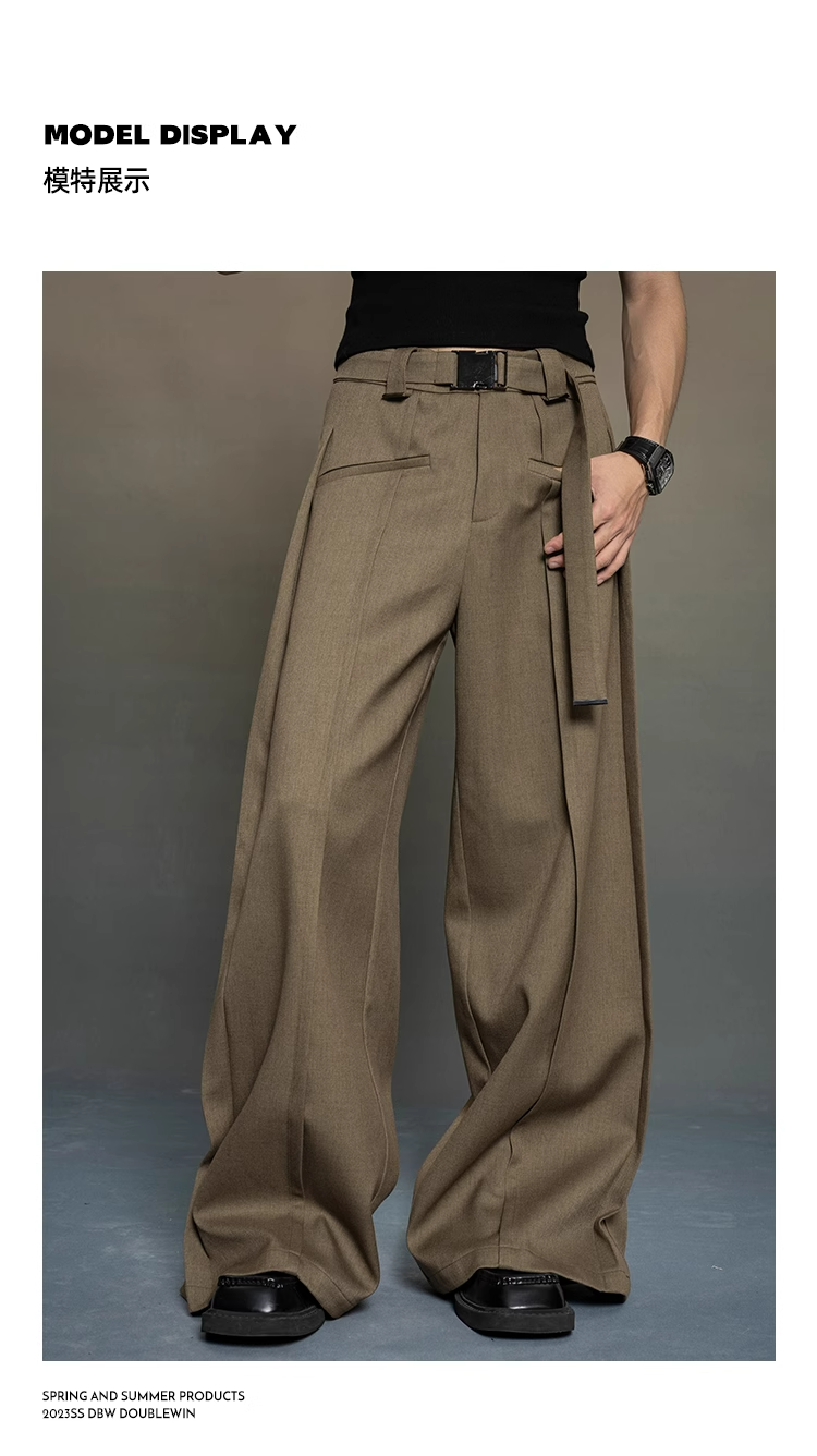 wide-leg tailored suit pants