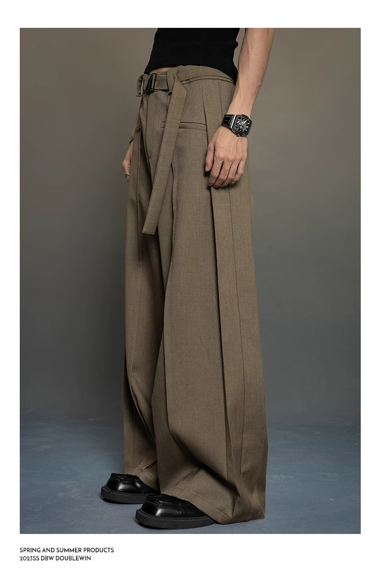 wide-leg tailored suit pants