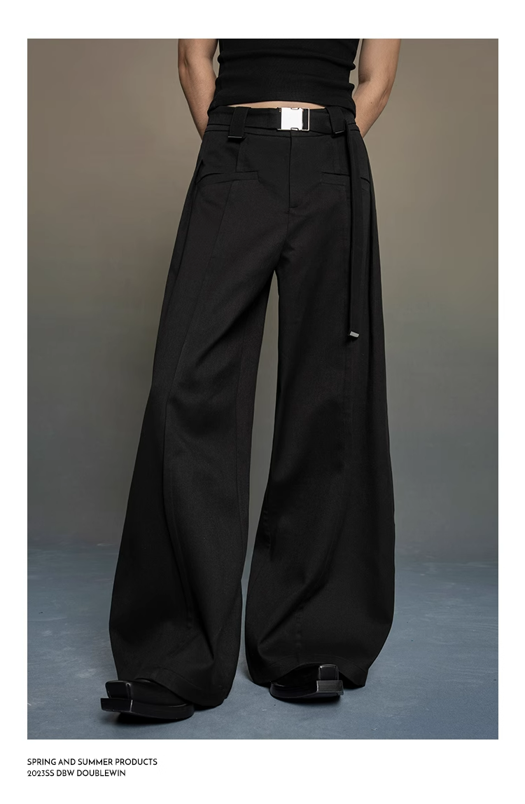 wide-leg tailored suit pants