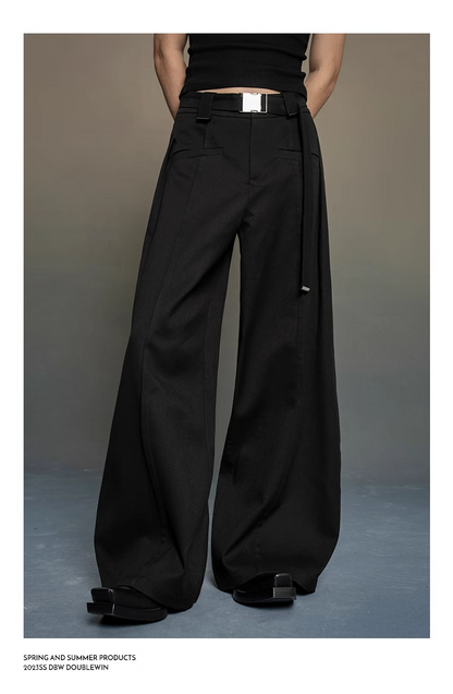 wide-leg tailored suit pants