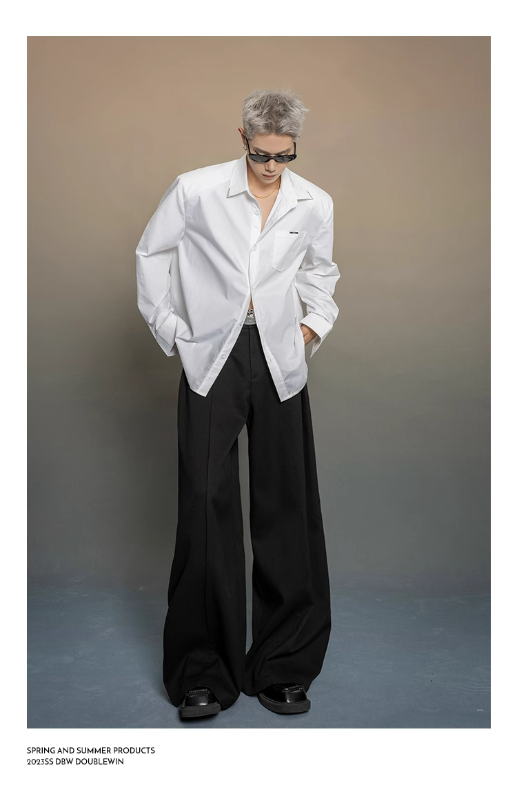 wide-leg tailored suit pants