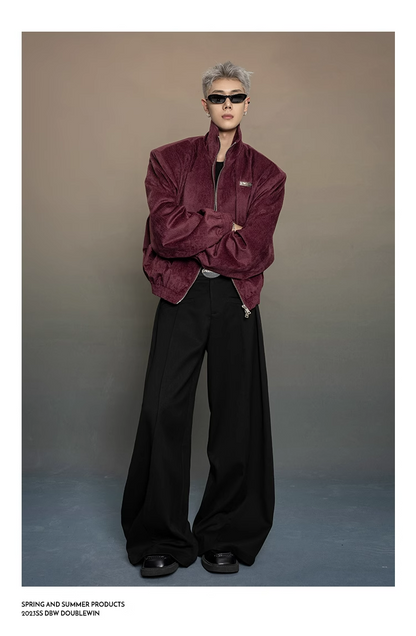 wide-leg tailored suit pants