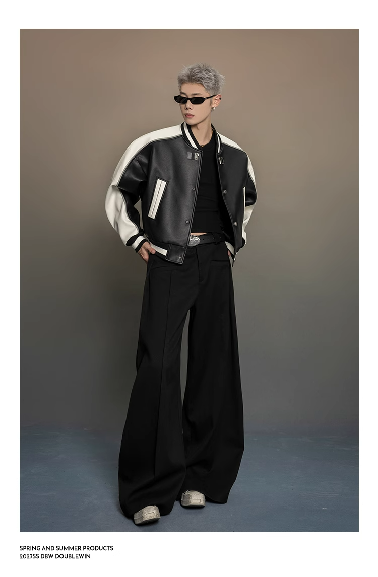 wide-leg tailored suit pants