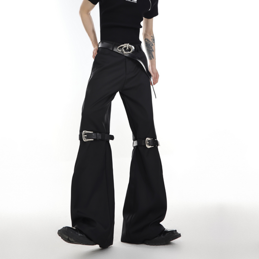 belt design western pants(b/w)