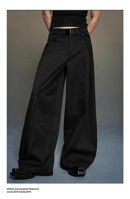 wide-leg tailored suit pants