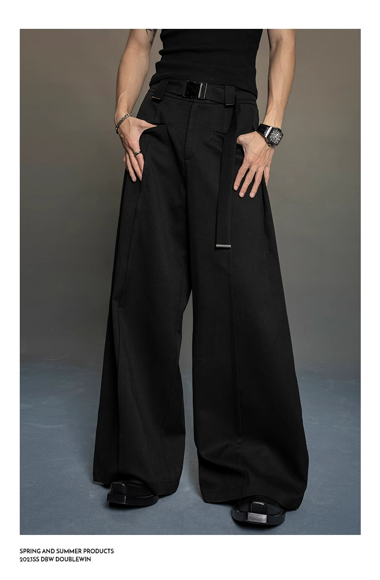 wide-leg tailored suit pants