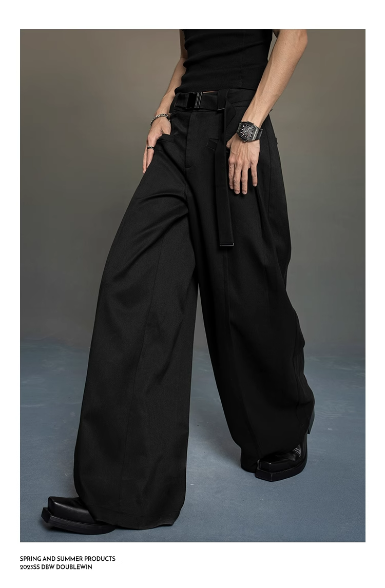 wide-leg tailored suit pants