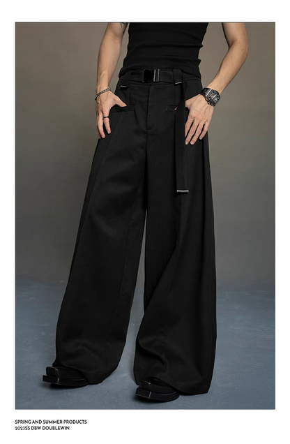 wide-leg tailored suit pants