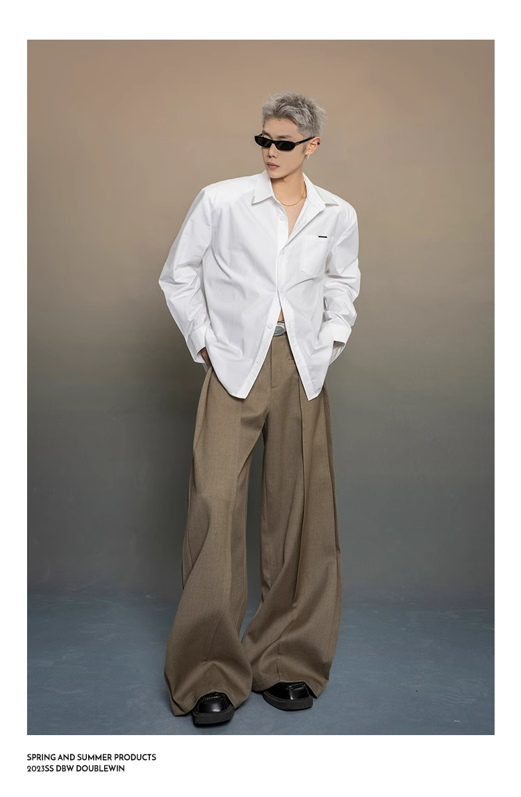 wide-leg tailored suit pants