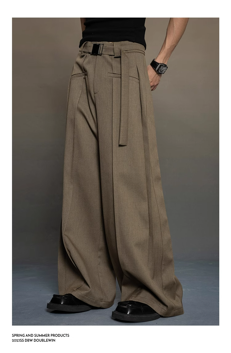 wide-leg tailored suit pants