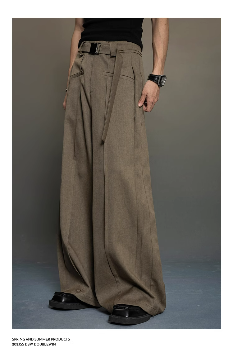 wide-leg tailored suit pants