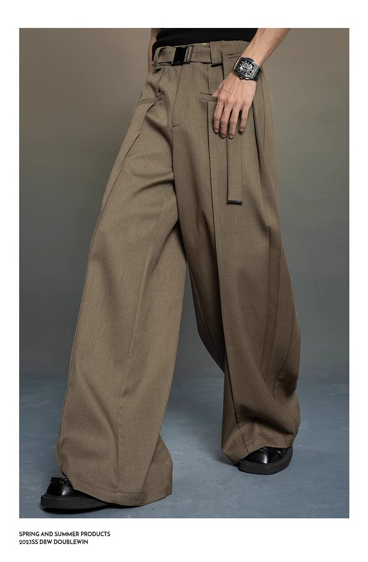 wide-leg tailored suit pants