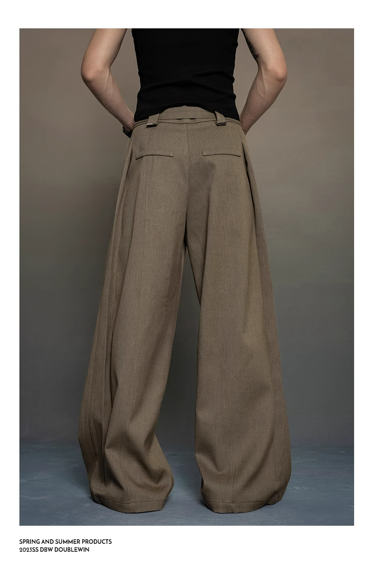 wide-leg tailored suit pants