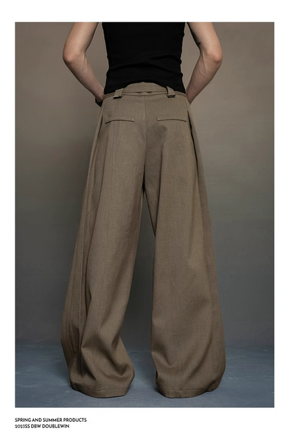 wide-leg tailored suit pants