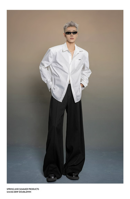 wide-leg tailored suit pants