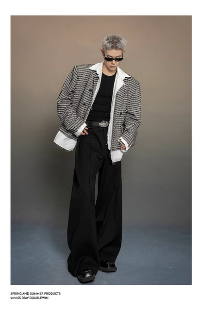 wide-leg tailored suit pants