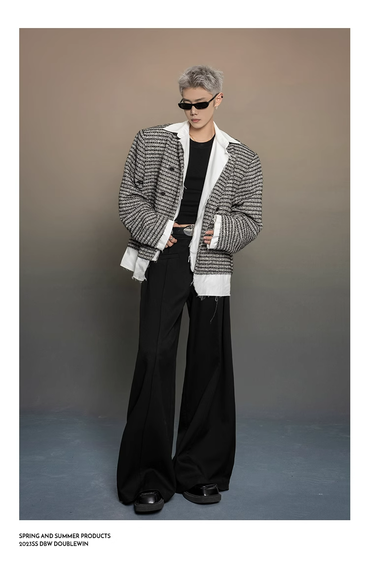 wide-leg tailored suit pants