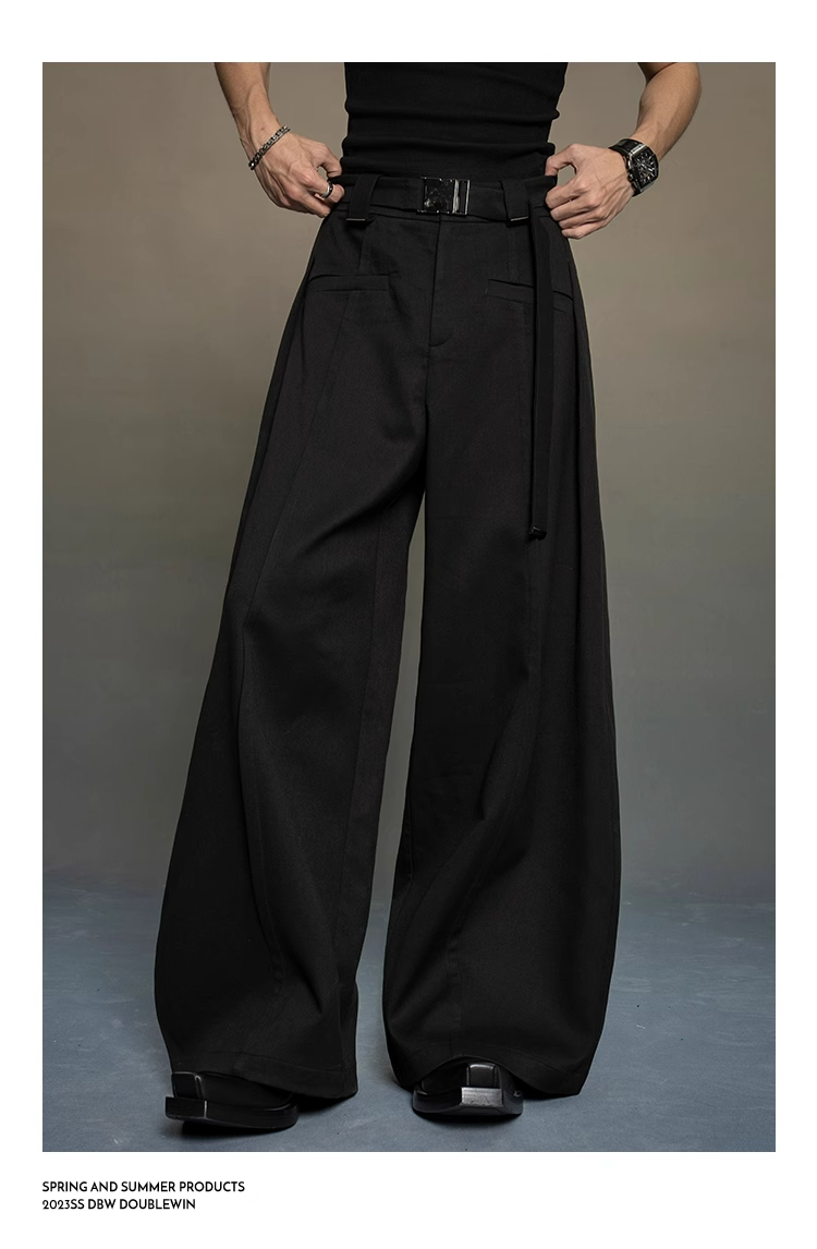 wide-leg tailored suit pants