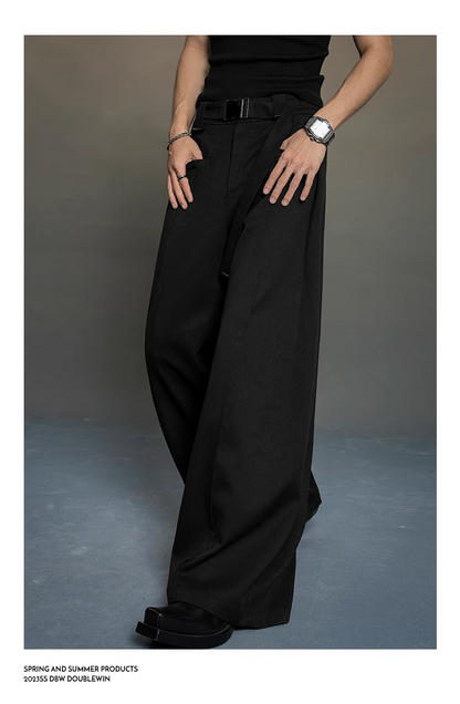 wide-leg tailored suit pants