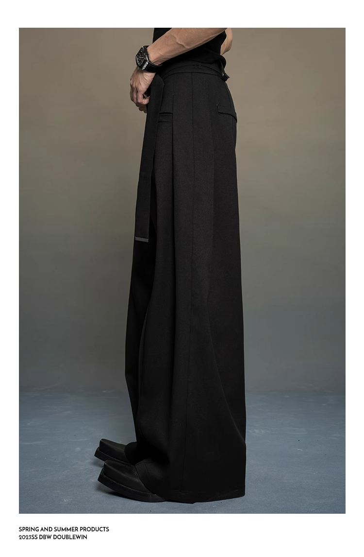 wide-leg tailored suit pants