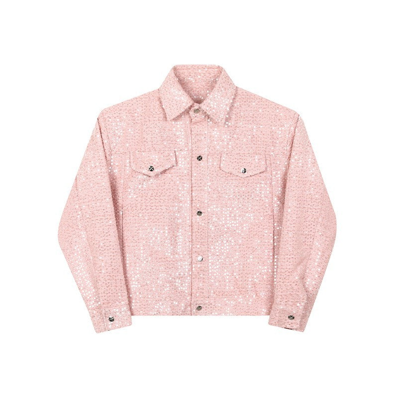 Men's Flash Sequin Casual Shirt Jacket