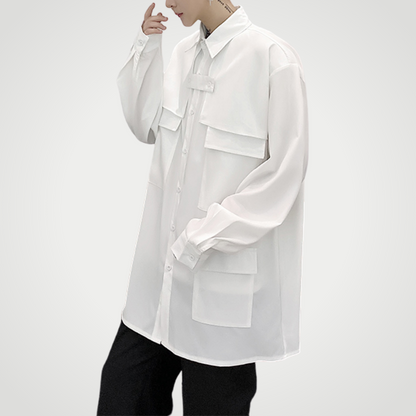 designed pocket long shirt