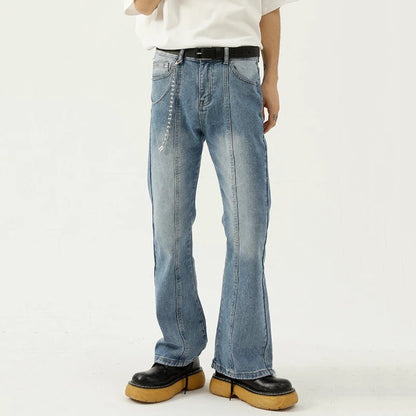 center lined flare denim