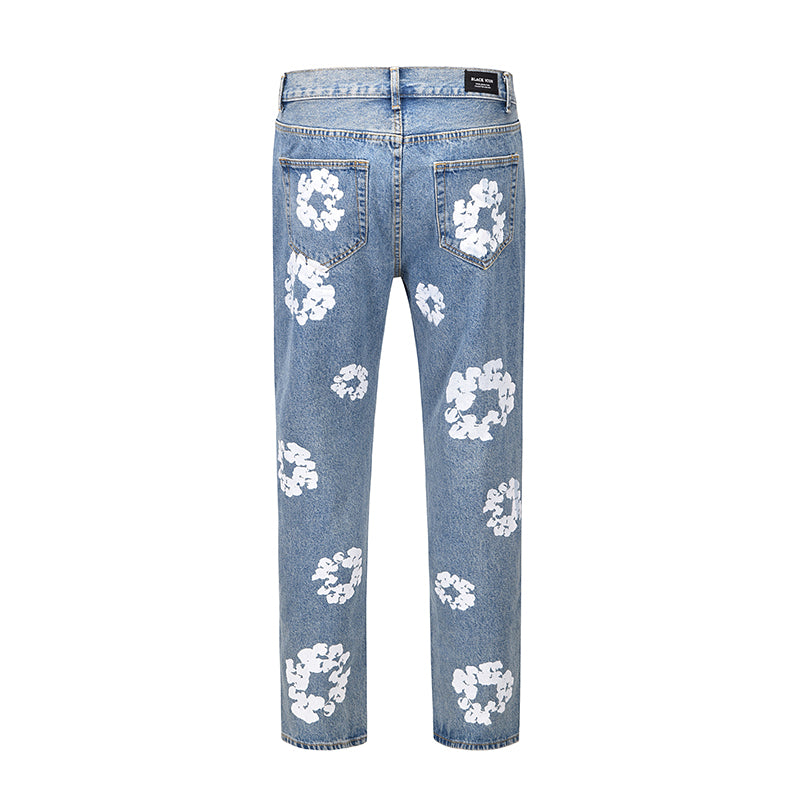 flower pattern denim