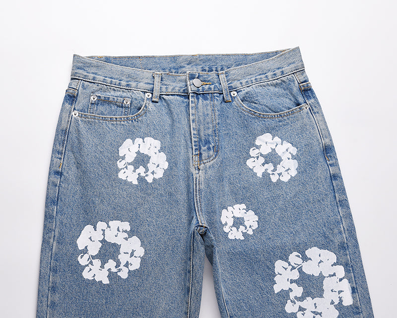 flower pattern denim