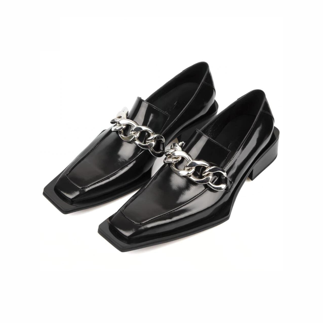 chain elongated loafers