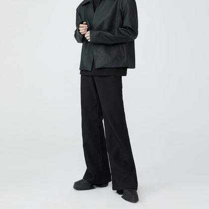 zip-up quality straight pants