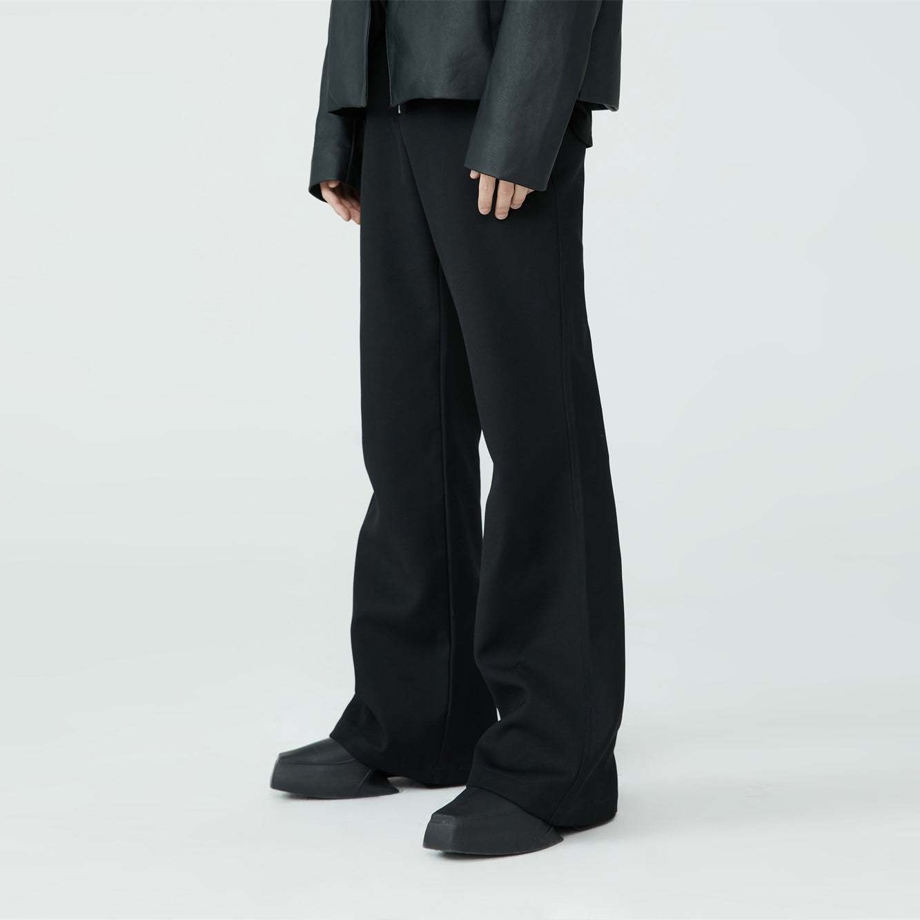 zip-up quality straight pants